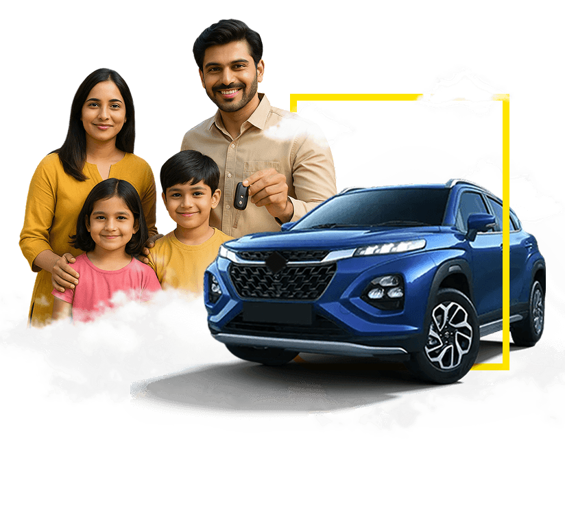 Family with car